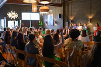a group of people in a room